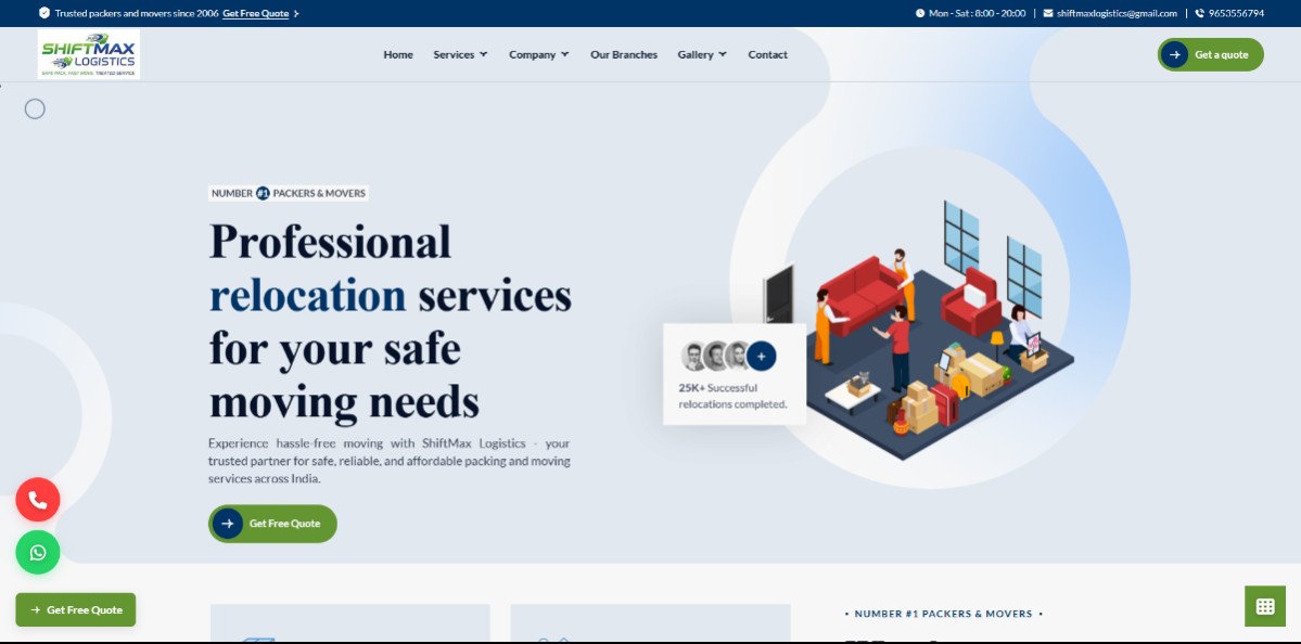 ShiftMax – Packers & Movers Website